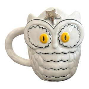 Anthropologie Francesca Kaye Halloween Owl Magic Mug Fall Birds Handpainted